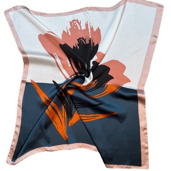 2/$30 NEW Colorful Painted Abstract Floral Printed Silky Fashion Scarf - Picture 5 of 9